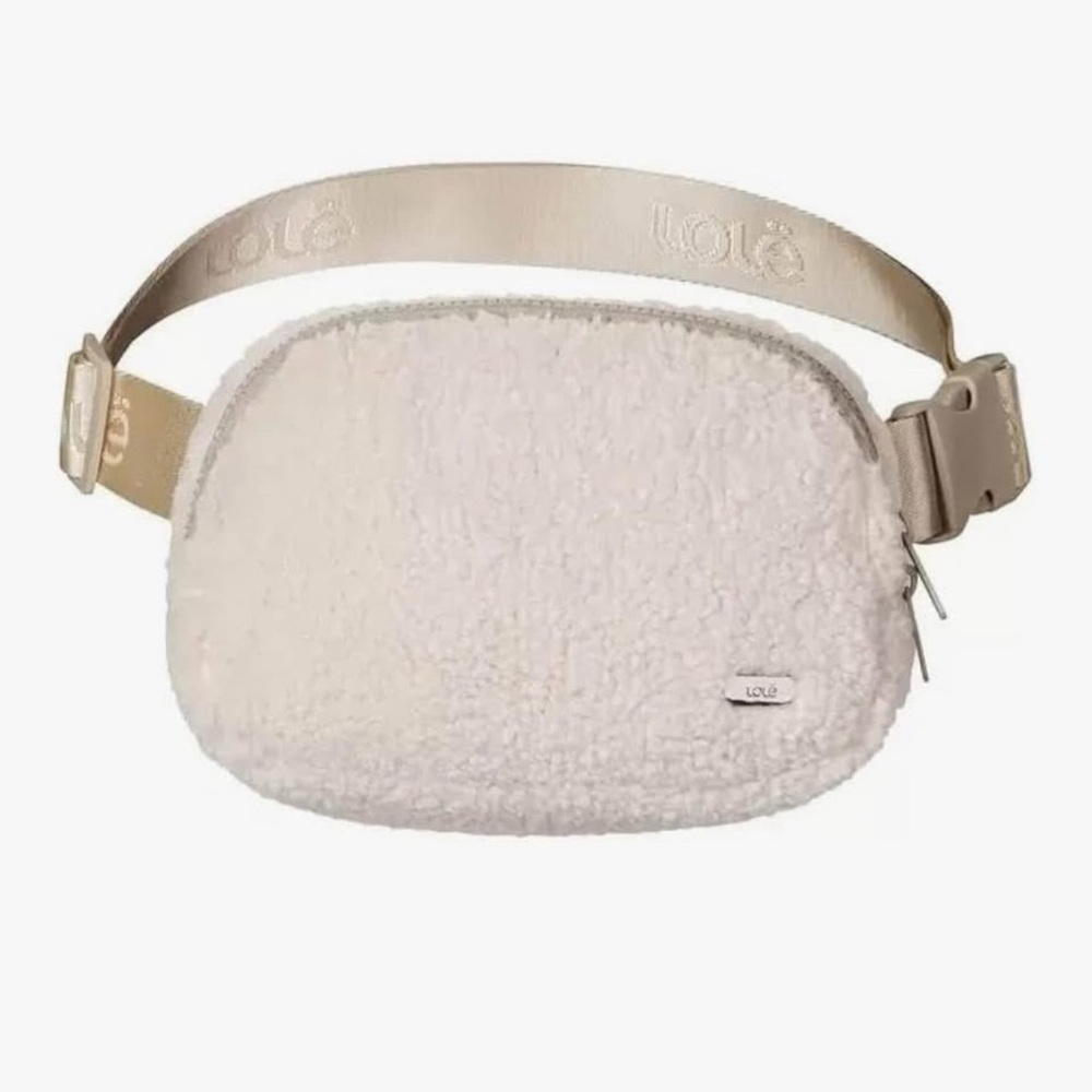 Lola Beige Fleece Belt Bag